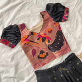 Black Indian Traditional Girls Lehenga Set-Peacock-VS3764